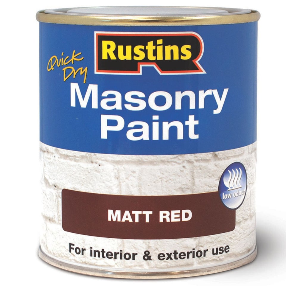 image 1 of Rustins Quick Dry Masonry Paint Matt Red 250ml