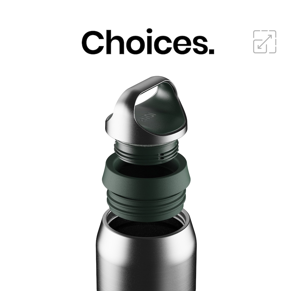 image 1 of ION8 ROAM Insulated Steel Water Bottle, Rubberised, 655ml / 22oz