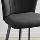 image 2 of Furniturebox 2x Juniper Black Velvet Black Leg Bar Stools
