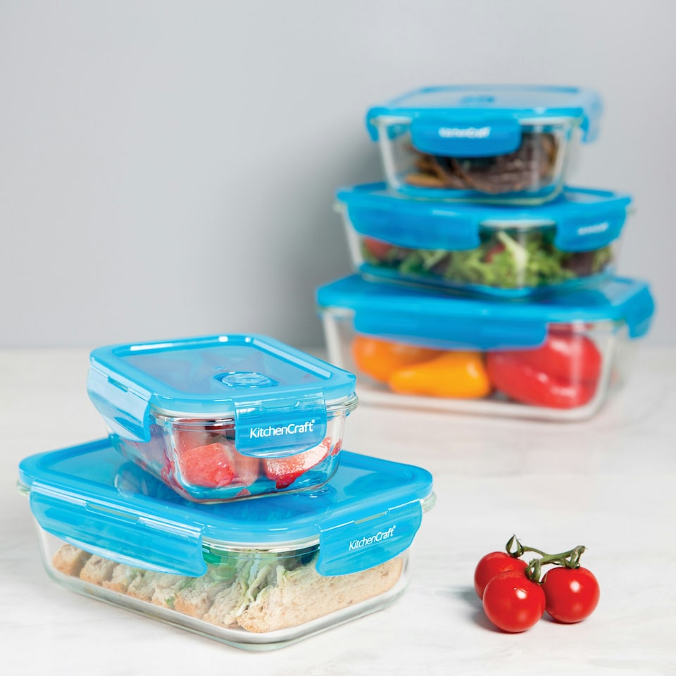image 1 of KitchenCraft Storage Container Red Glass 1.5L