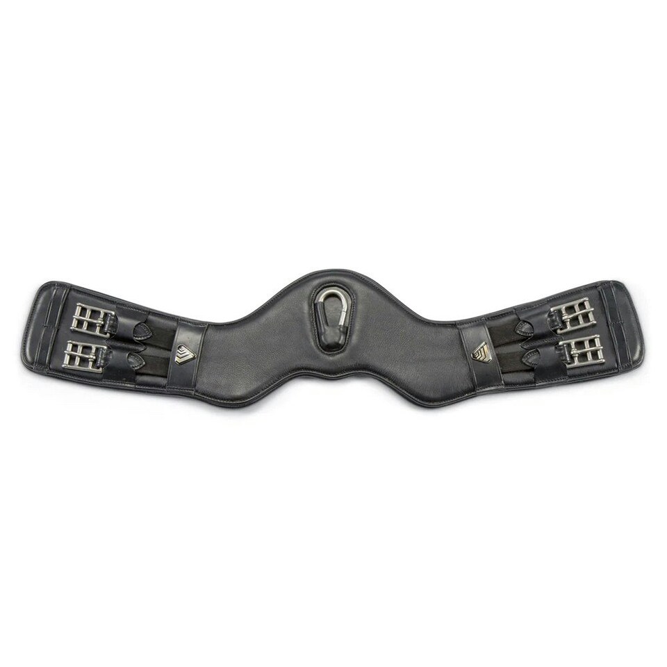 Velociti Lusso Leather Horse Dressage Girth - Black - 22in