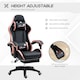 image 3 of Vinsetto Computer Gaming Chair, PU Leather Office Desk Chair with Footrest, Swivel Wheels, 135  Reclining Back, Lumbar Support, Headrest for Home, Black and Pink | Black | Black
