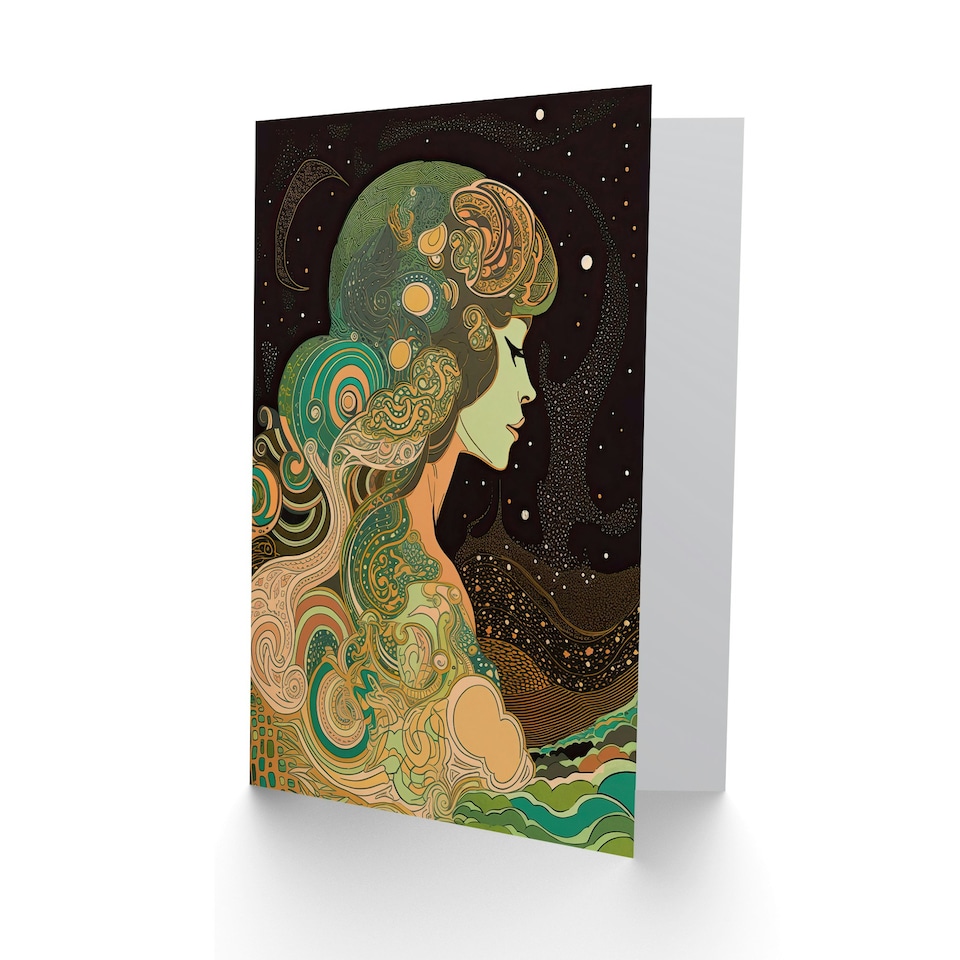 image 1 of Northern Lights Sky Mother Nature Conceptual Art Birthday Card