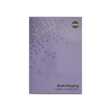 Rhino A4 Exercise Book 32 Page Double Entry Ruling Bookkeeping Purple 12 Pack