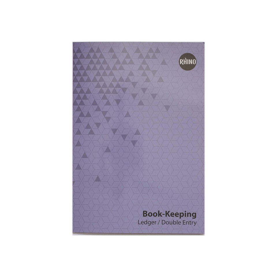 image 1 of Rhino A4 Exercise Book 32 Page Double Entry Ruling Bookkeeping Purple 12 Pack