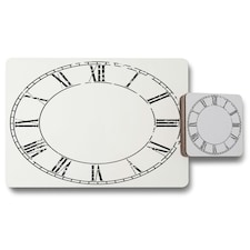 Roman Numeral Clock (Placemat & Coaster Set)