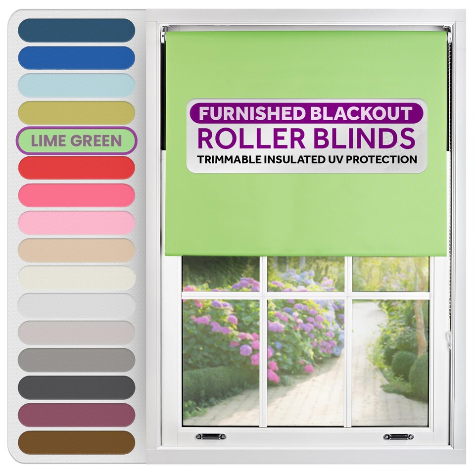 image 1 of Blackout Roller Blind 80cm Wide x 210cm Long | Green | Lime
