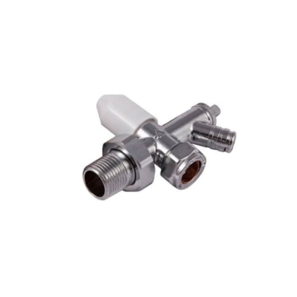image 1 of Securplumb Chrome Plated Radiator Valve & Drain Off - Silver - 10mm