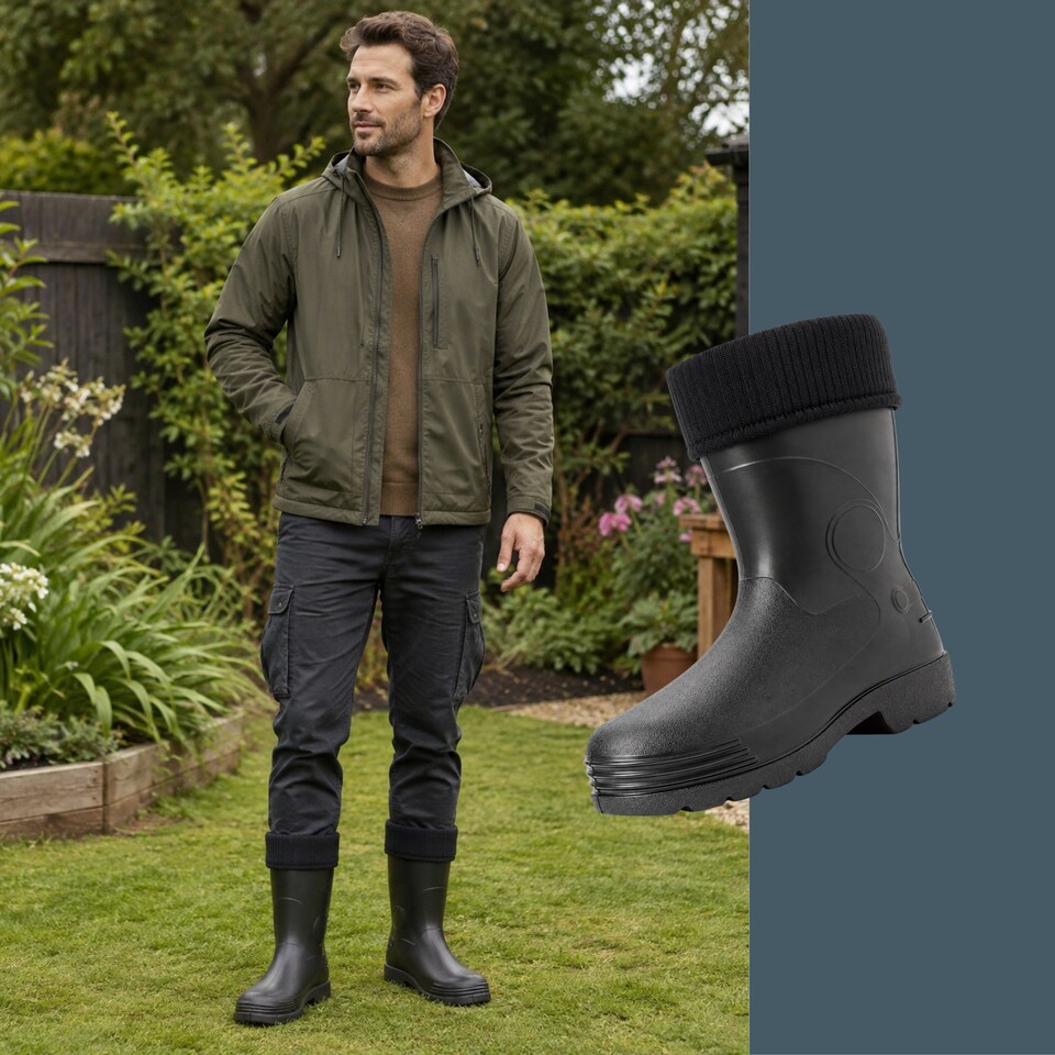 image 1 of Demar Farmer Men's EVA Rain Boots with Removable Insert, Black, EU 43
