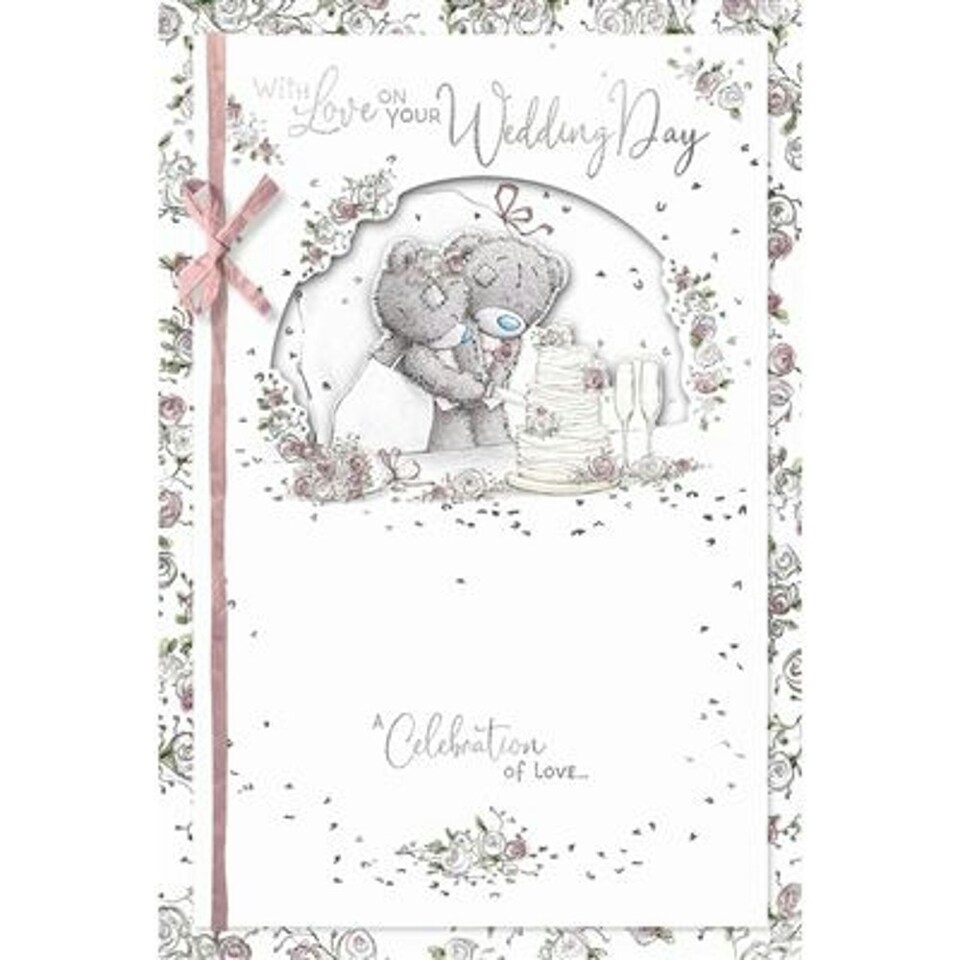 image 1 of Bears Cutting Cake Wedding Card