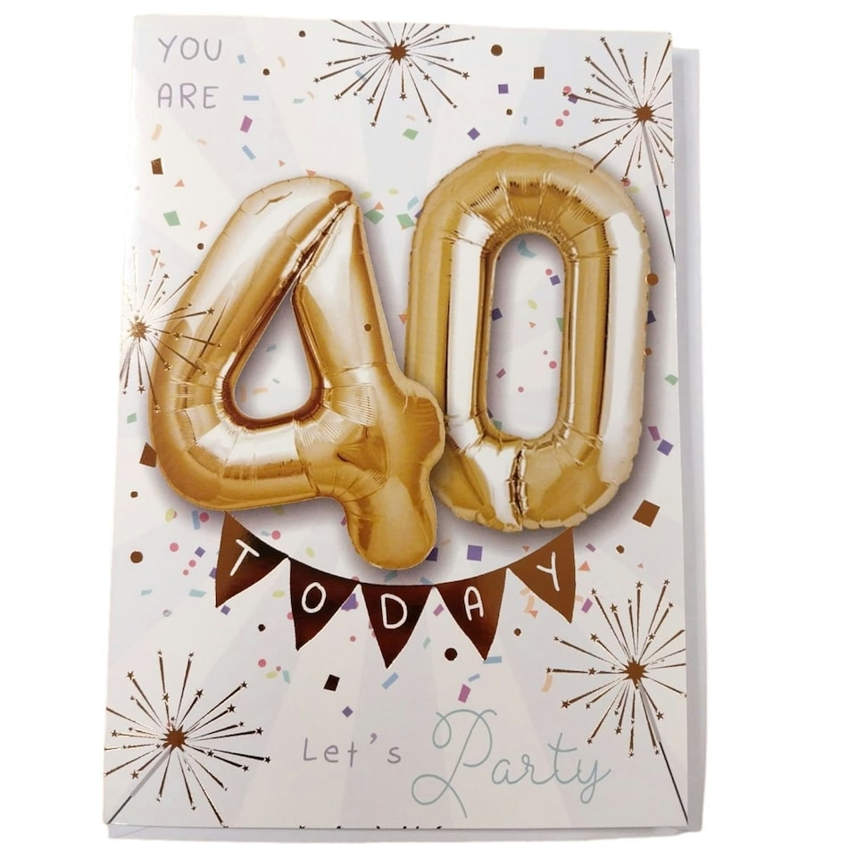 image 1 of You are 40 Let's Party Balloon Boutique Greeting Card