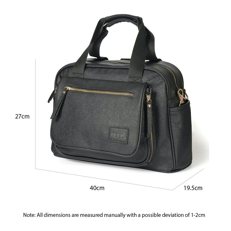 image 1 of Allis Baby Changing Bag with Changing Mat - Black Black