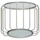 image 1 of Stylish Design Side Table With Glass Top, Quality Crafted Open Cage Design Table, Versatile Modern Table Silver
