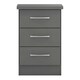 image 3 of Nevada 3 Drawer Bedside Cabinet Grey | 3D Effect Grey