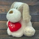 image 3 of Valentines Soft Toy Dog Puppy Holding Love Heart Plush Toy Brown Dog