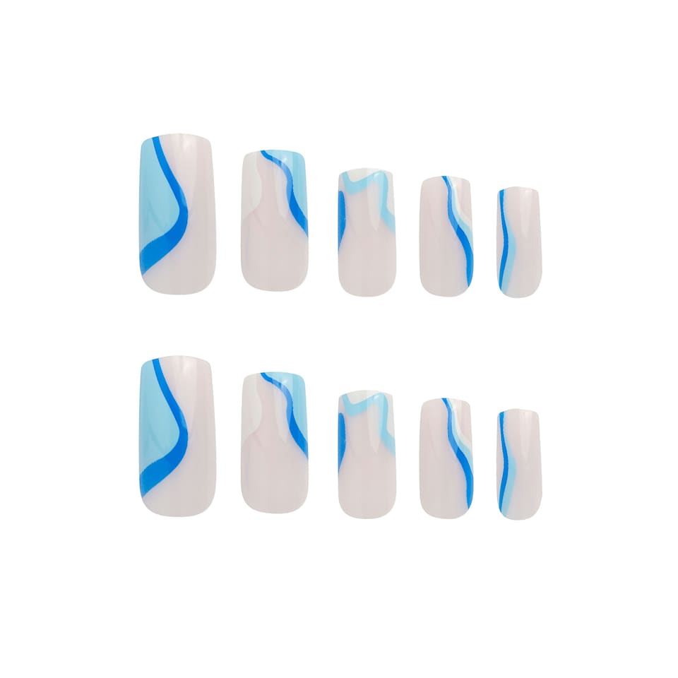 image 1 of Invogue Sunday Blues Square Nails (24 Pieces)