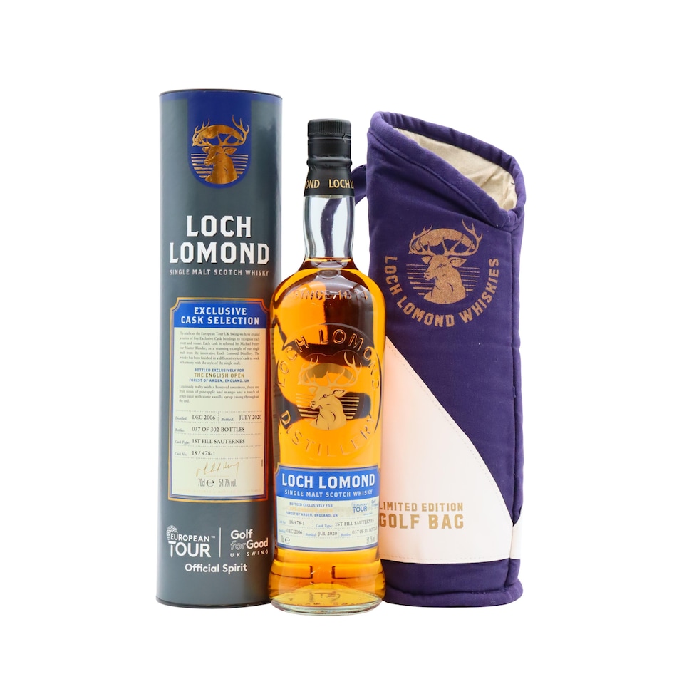 Loch Lomond - European Tour - The English Open Single Cask 2006 14 year old Whisky (Includes Golf Bottle Bag)