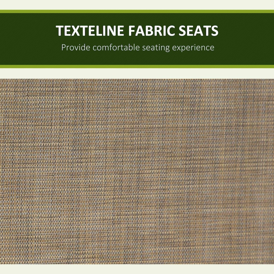 image 1 of Outsunny 3 Seat Metal Fabric Balcony Patio Swing Chair Brown