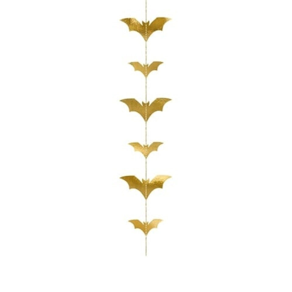 Gold Bats Halloween Paper String Hanging Decoration 1.5m