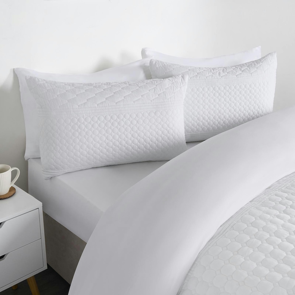 image 1 of OHS Geometric Tribal Embossed Textured Duvet Bedding Set, King - White
