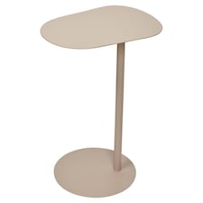 Metal Side Table Modern Pedestal Nightstand Lightweight Construction | Multi | Beige | 1