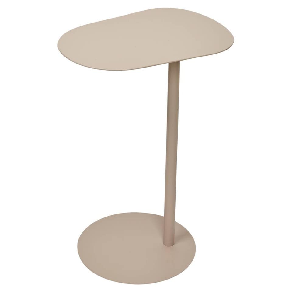 image 1 of Metal Side Table Modern Pedestal Nightstand Lightweight Construction | Multi | Beige | 1