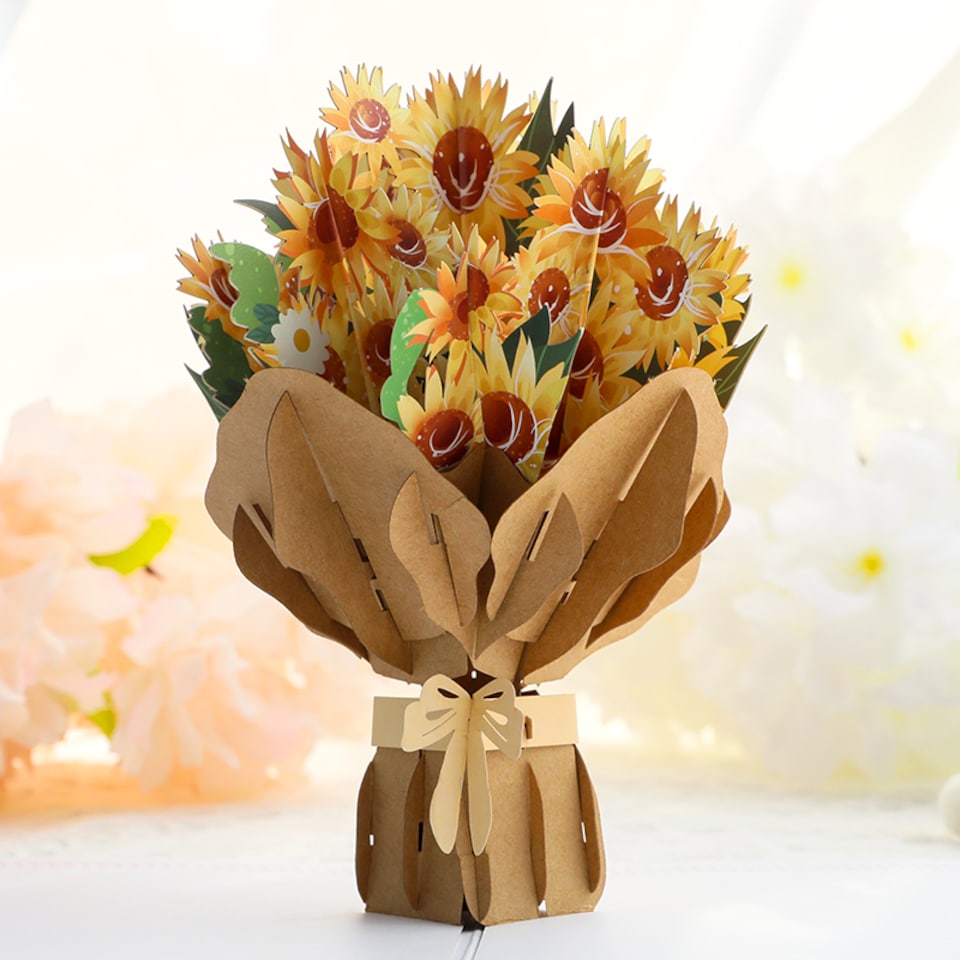 image 1 of Bouquet of Sunflowers 3D Pop Up Greeting Card