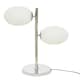 image 1 of Interiors by Premier White Glass With Chrome Table Lamp Silver