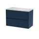 image 1 of Balterley Chartley Contemporary 2 Drawer Wall Hung Vanity Unit with Laminate Worktop, Midnight Blue, 800mm