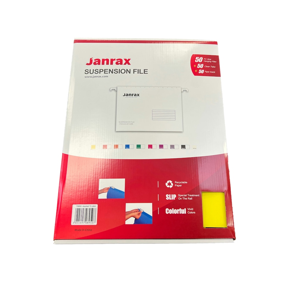 image 1 of Pack of 50 Assorted Janrax Foolscap Suspension Files