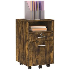 Vinsetto Mobile File Cabinet Lockable Documents Storage w/ 5 Wheels Black