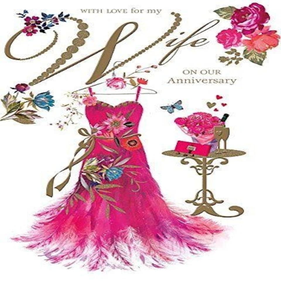 image 1 of Wishing Well Studios Greetings Card Anniversary Wife