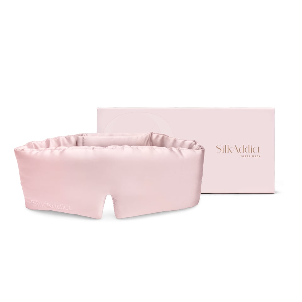 image 1 of Silk Addict 100% Mulberry Silk Sleep Mask – Pale Pink | Pink | 1