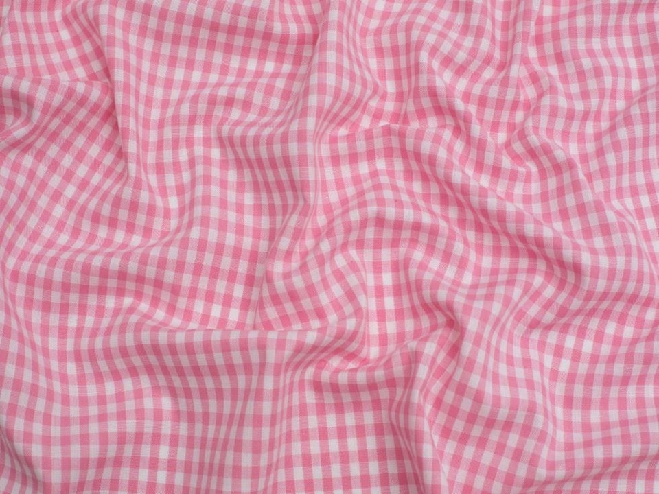 Minerva Core Range Pink 1/4 inch 100% Cotton Gingham Fabric for Dressmaking, 140cm / 55" Wide - per metre