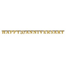 Amscan Golden Wedding Anniversary Letter Banner - May Vary - One Size
