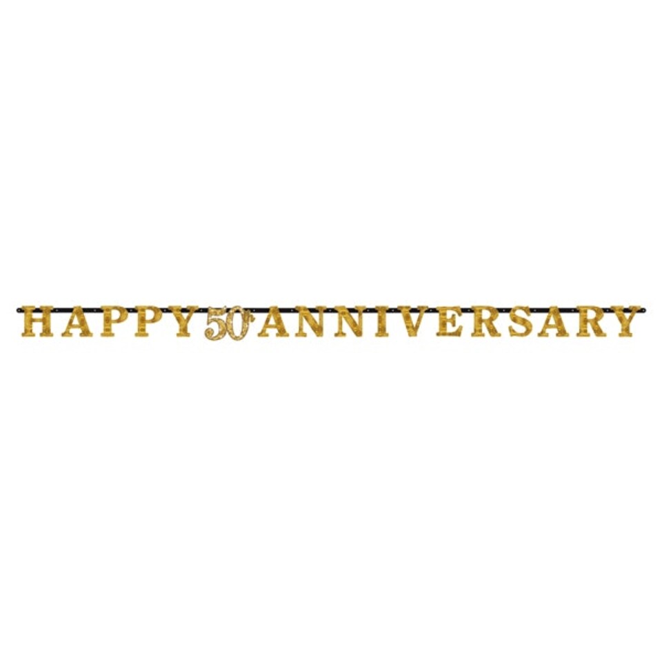 Amscan Golden Wedding Anniversary Letter Banner - May Vary - One Size