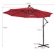 image 2 of COSTWAY 10FT Cantilever Parasol Patio Offset Umbrella LED Lights Red