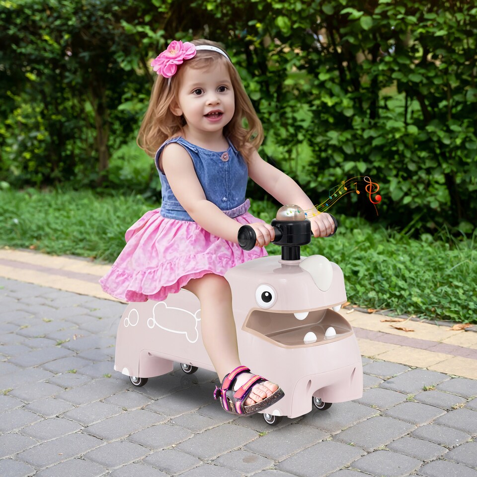 image 1 of COSTWAY Toddler Ride on Toy Sit to Stand Riding Racer Pink