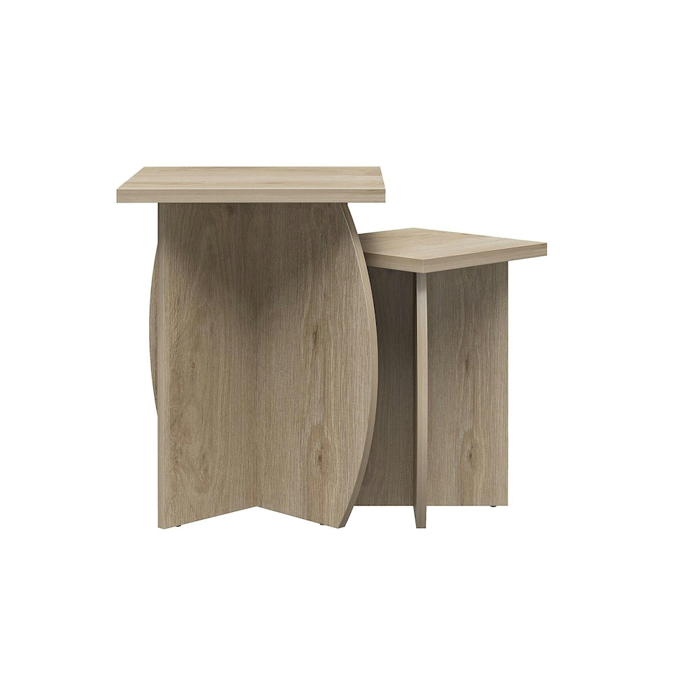 image 1 of Voler End Table Light Oak Set of 2 | Multi