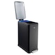 image 1 of Cooks Professional Dual Recycle Slimline Pedal Bin 50L | 20L & 30L Removable Compartments | Black Black