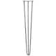 image 2 of 4 x 28" Hairpin Legs - 3 Prong - 12mm - Raw Steel | Silver | 1