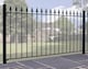 image 1 of Saxon Spear Top Fence Panel - Solid Steel - FIts Gap of 1830 mm x 950 mm High - Electro Galvanised/Black Powder Coated | Black | 1