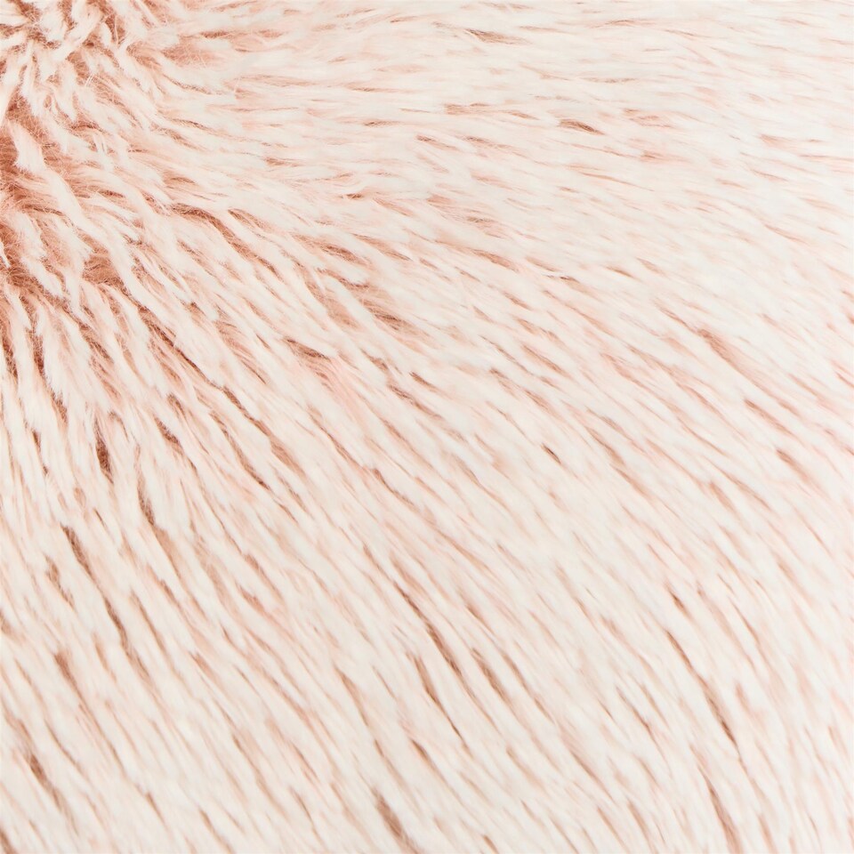 image 1 of OHS 2 Pack Fluffy Ultra Soft Plush Two Tone Square Cushion Covers | Pink | Blush | 45 x 45 cm