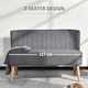 image 9 of HOMCOM Linen-Feel Double Sofa w/ Wood Frame Padding Back, Grey