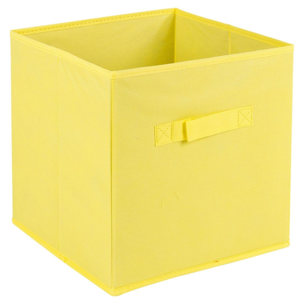 Medium Collapsible Cube Storage Boxes with Carry Handles Set of 3 Yellow 1