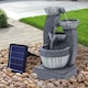 image 2 of Living and Home Water Fountain Rockery 4-Tier Bowls Solar Powered