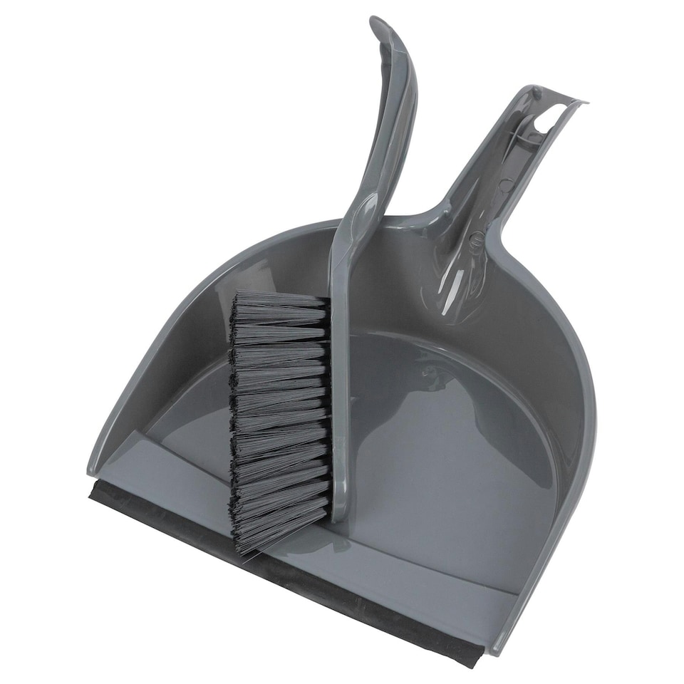 image 1 of Ashley Dustpan & Brush Set - Grey