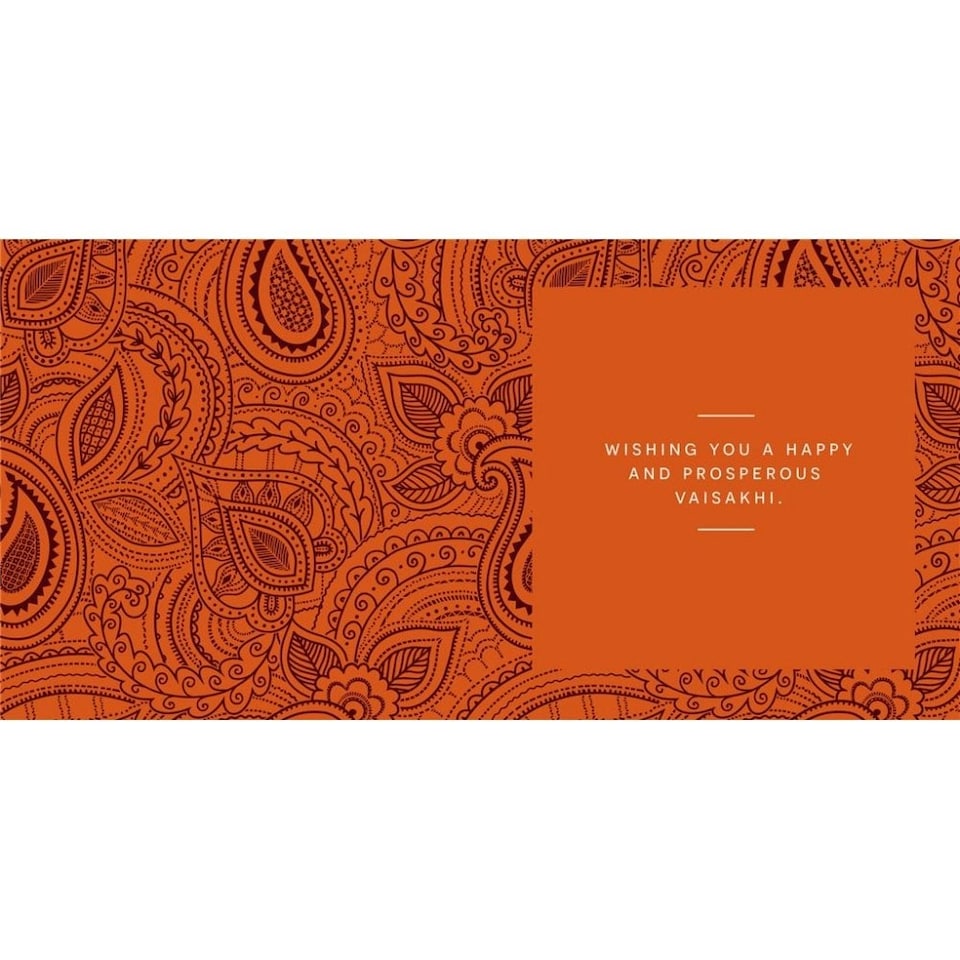 image 1 of Vaisakhi Classic Orange Sikh New Year Greeting Card