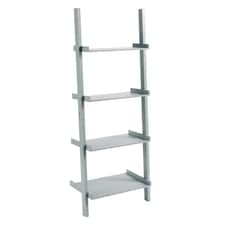 Ladder Shelf Bookcase 3 or 5 Tier Storage Shelving Unit Display Stand Grey | 4 Tier