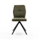image 2 of Set of 8 Luna Modern Fabric Dining Chair Padded Seat Metal Legs Kitchen (Green)